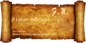 Fidler Mária névjegykártya