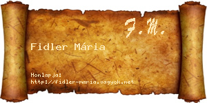 Fidler Mária névjegykártya