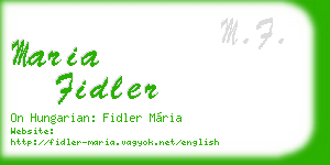 maria fidler business card